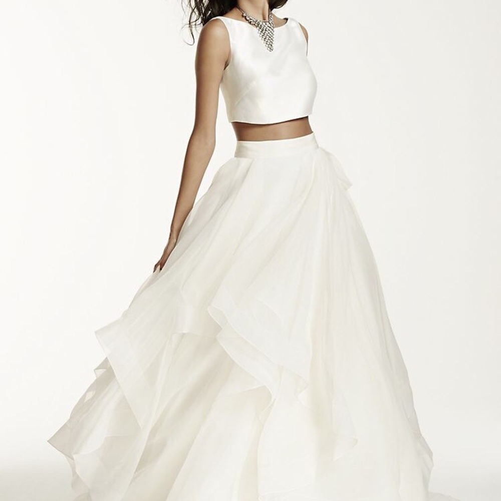 Galina Signature Mikado Ivory Wedding Crop Top